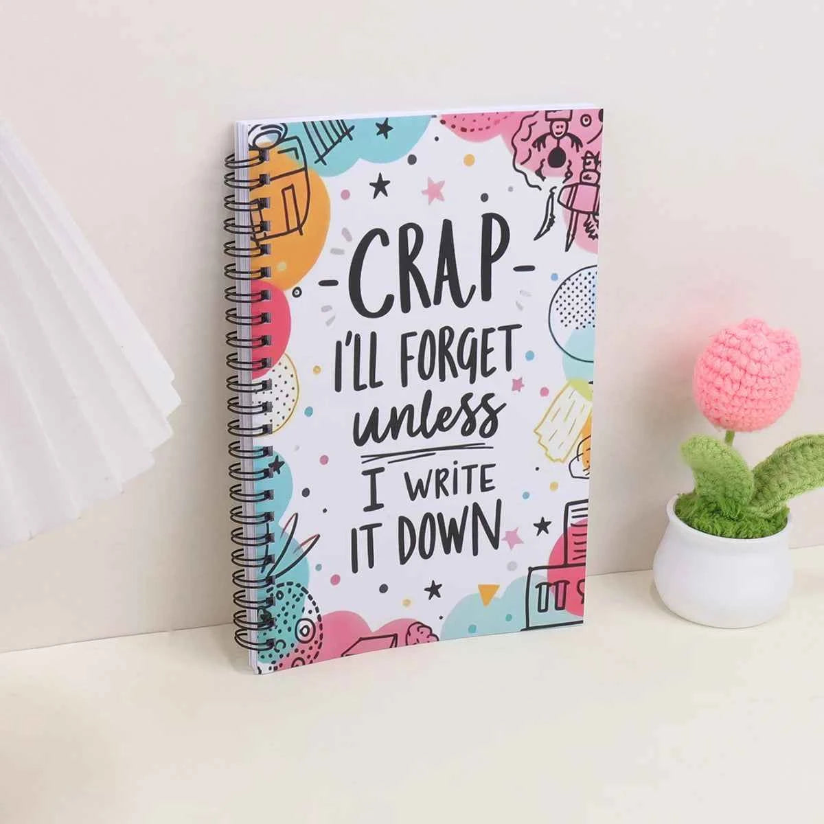 "I'll Forget Unless I Write It Down" Spiral Notebook - 100 Page Cute Daily Planner Journal for Women, Men, School, Gift