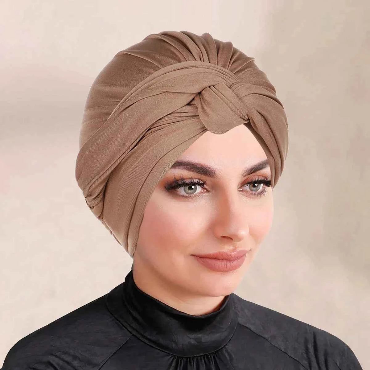 Ramadan Instant Turban Inner Hijabs Caps Hat Muslim Fashion Women's Headscarf Solid Color Women Hijab Bonnet Chemo Cap