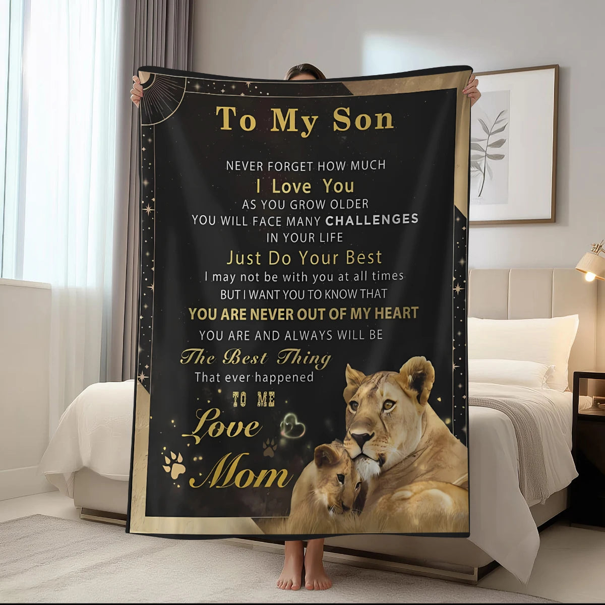 Blanket from Mom & Dad to Son – Soft Flannel Graduation & Birthday Gift
