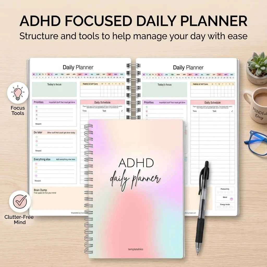 Daily Income and Expense Notebook for Budget Planning with Weekly Tracker for ADHD-Friendly Focus for Personal and Business Use