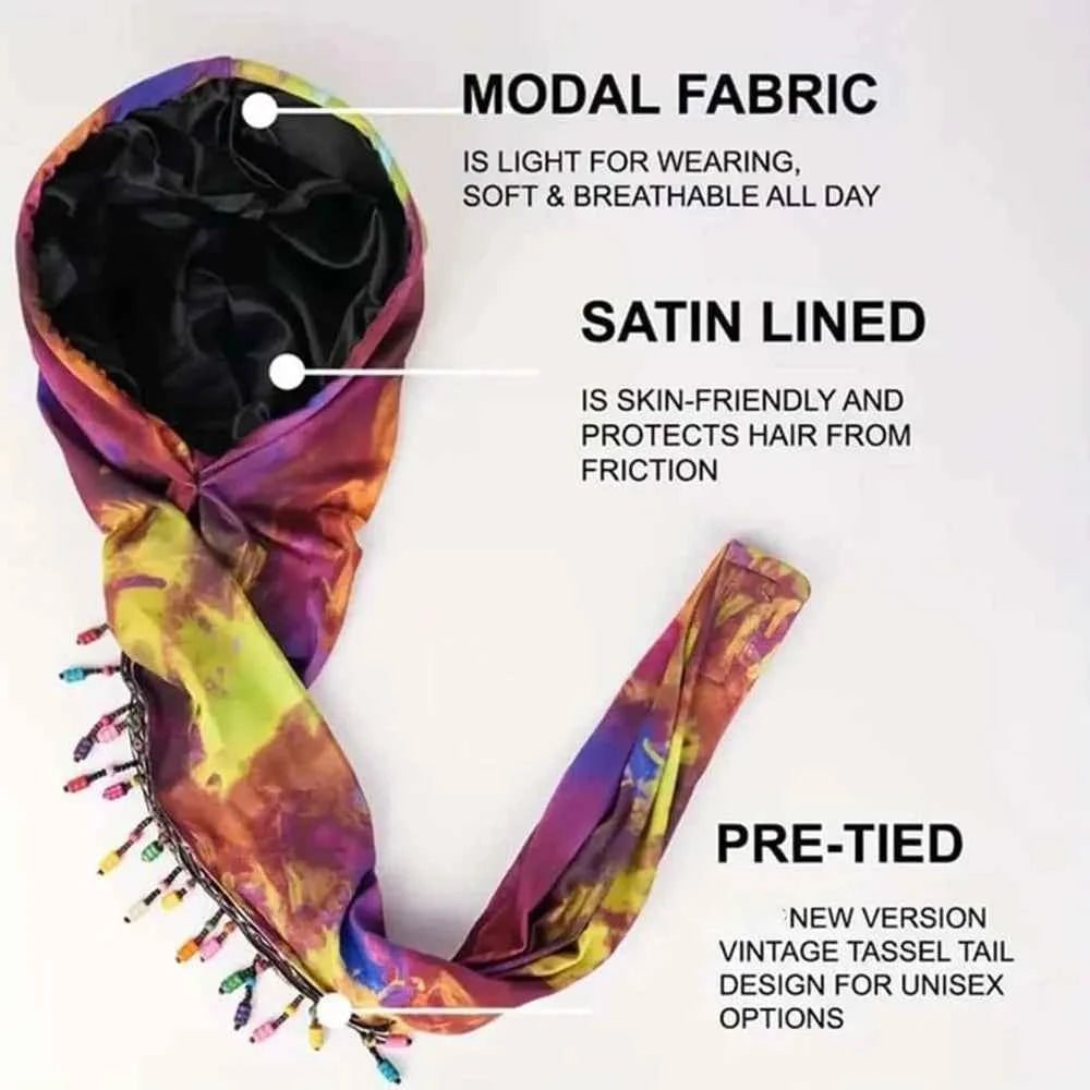 Bonnet Hat Elastic Colorful Beaded Headscarf Breathable Hijab Pre-tie Head Wraps Dome Indian Style Jacquard Pullover Cap Gifts