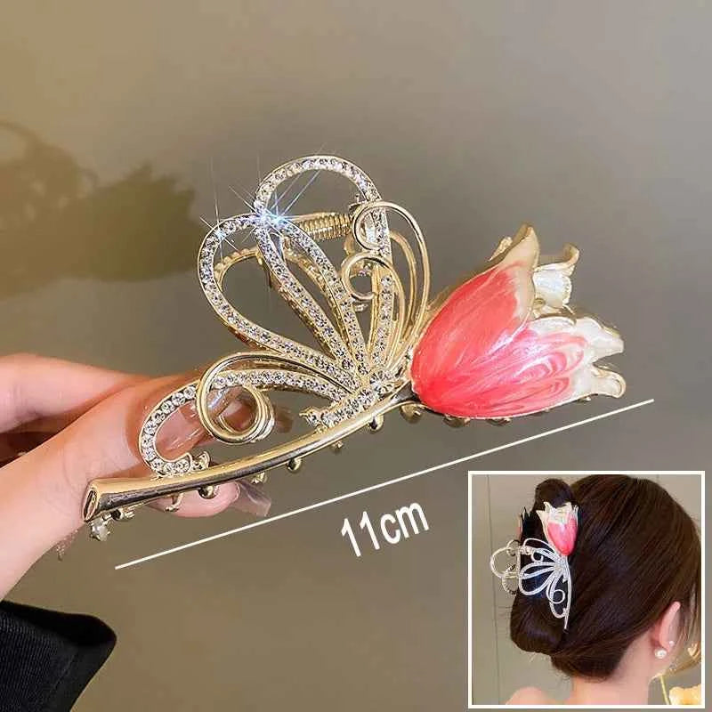 New Sweet Flower Durian Hair Claw Clip Ponytail Grab Hair Clips Shark Clip Woman Hairpins For Girl Hair Accessories Headdress