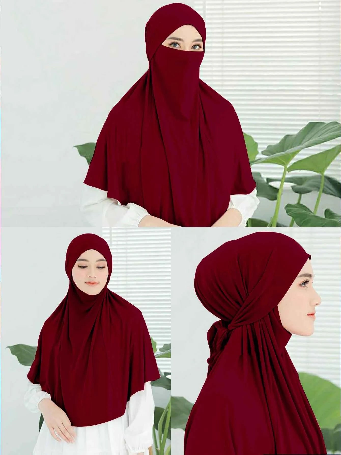 Plain Large Size Headband Muslim Hijab Women Instant Turban Top Quality Islamic Headscarf Ramadan