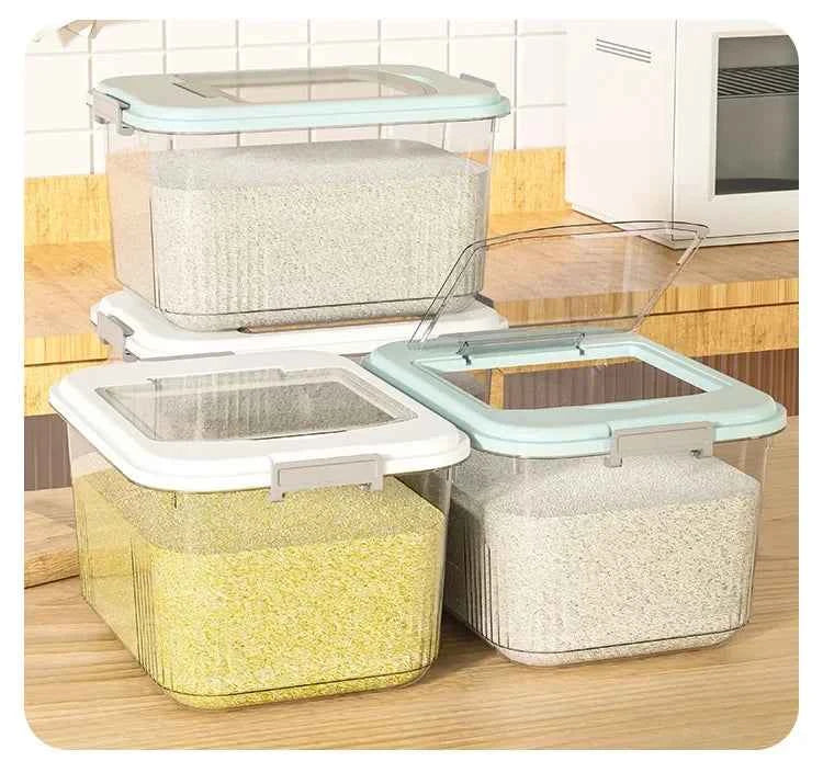 Kitchen Storage Box Rice Barrel Sealed Moisture Proof Bug Resistant Flour Tank Grain Storage Container Home Organization Bin
