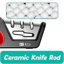 Four in one kitchen sharpener restores serrated blade knives and scissors, diamond tungsten steel ceramics