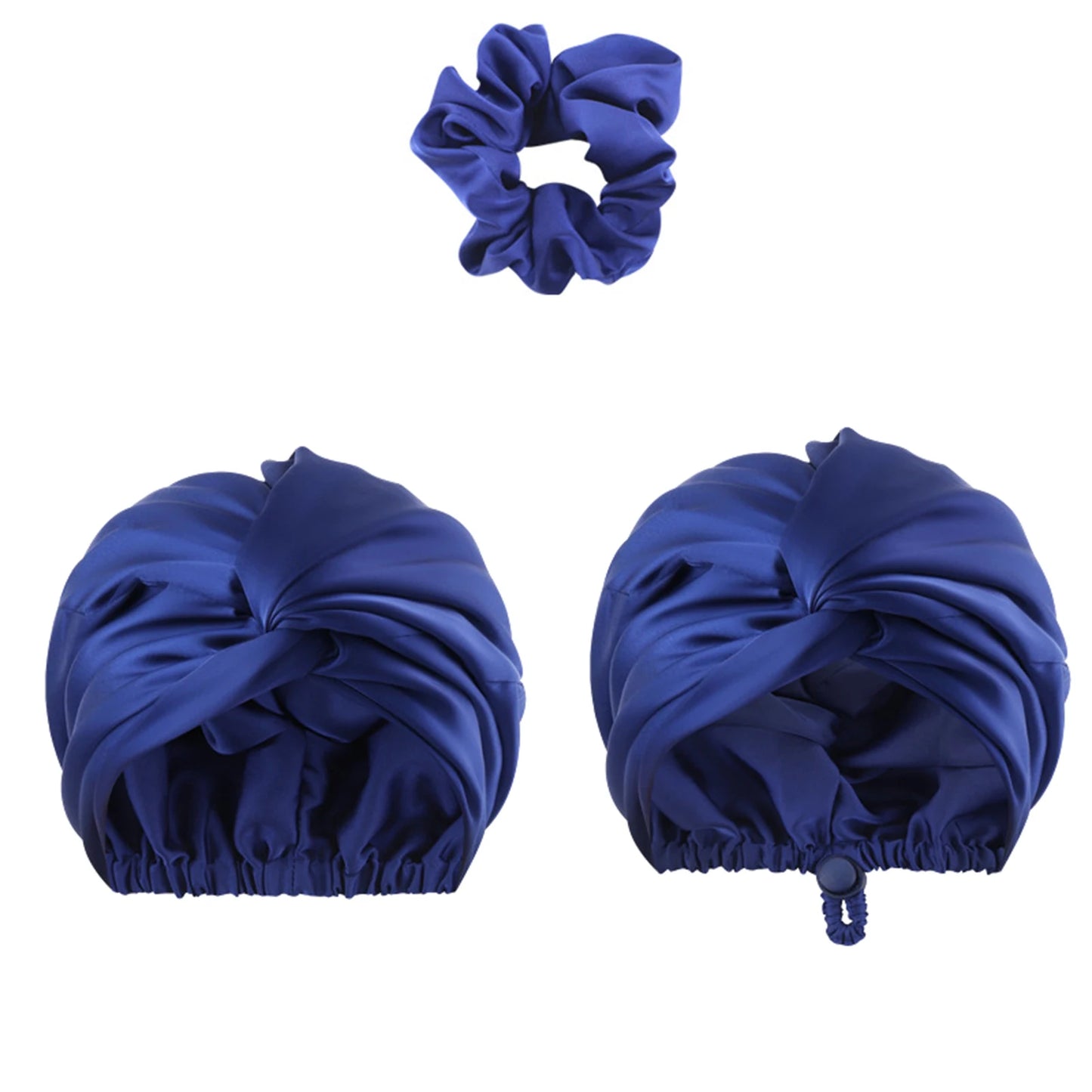 Unisex Solid-Color Adjustables Silk Satins Hair Bonnets High Elasticity Soft Sleep Cap For Women Men - NamafadStore