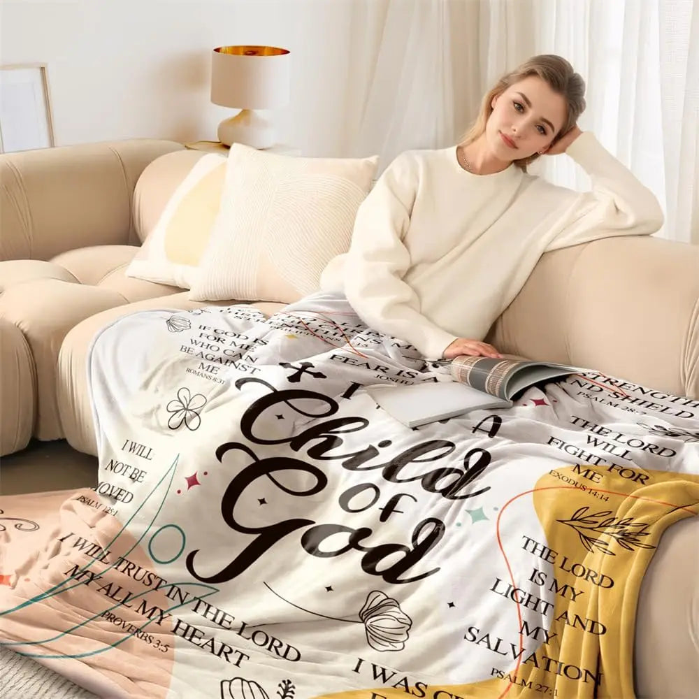 Child of God Christmas Blanket – Christian Faith Gift for Women & Godmother