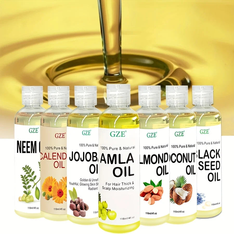 GZE Grapeseed Oil, Skin Care for Sensitive Skin, Light Silky Moisturizer for All Skin Type, Hair Strengthens Vegan Thickening - NamafadStore