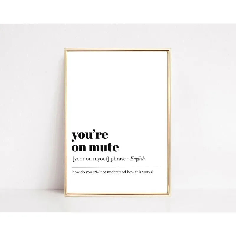 Funny Office Definition Poster Canvas Painting Motivational Words Canvas Painting Wall Art Picture Living Room Home Decor Mural