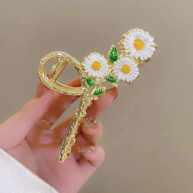 New Sweet Flower Durian Hair Claw Clip Ponytail Grab Hair Clips Shark Clip Woman Hairpins For Girl Hair Accessories Headdress