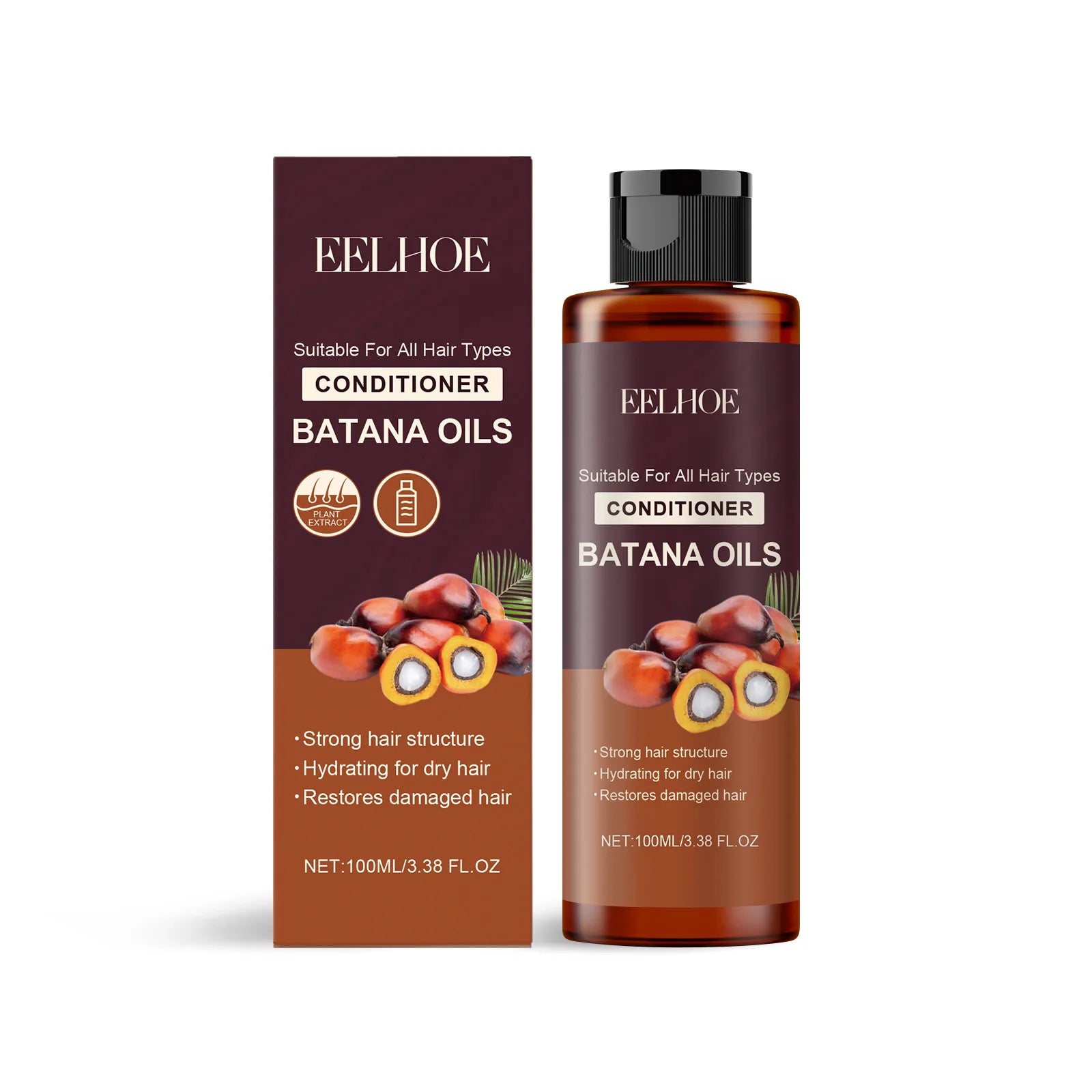 Batana Oil Shampoo Conditioner Set Oil Control Anti Dandruff Scalp Hair Treatment Split Ends Anti Frizz Hair Loss Hair Care Set - NamafadStore