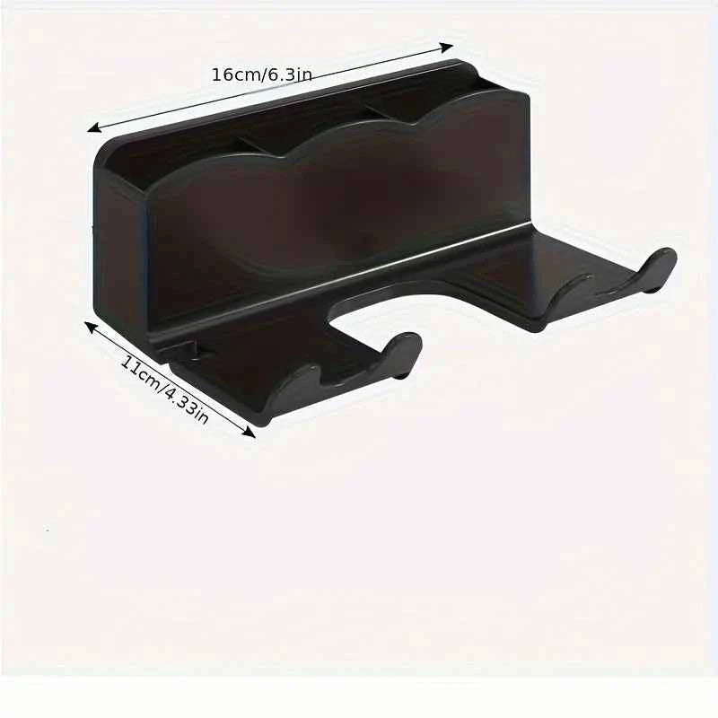 1pc Hair dryer storage rack, non perforated bathroom wall mounted bracket, bathroom air duct storage