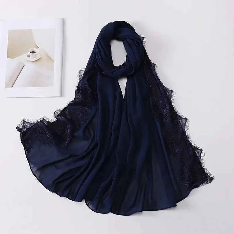 Chiffon Hijab Turban – Lace Headscarf & Veil for Muslim Women, Islamic Headband for Ramadan
