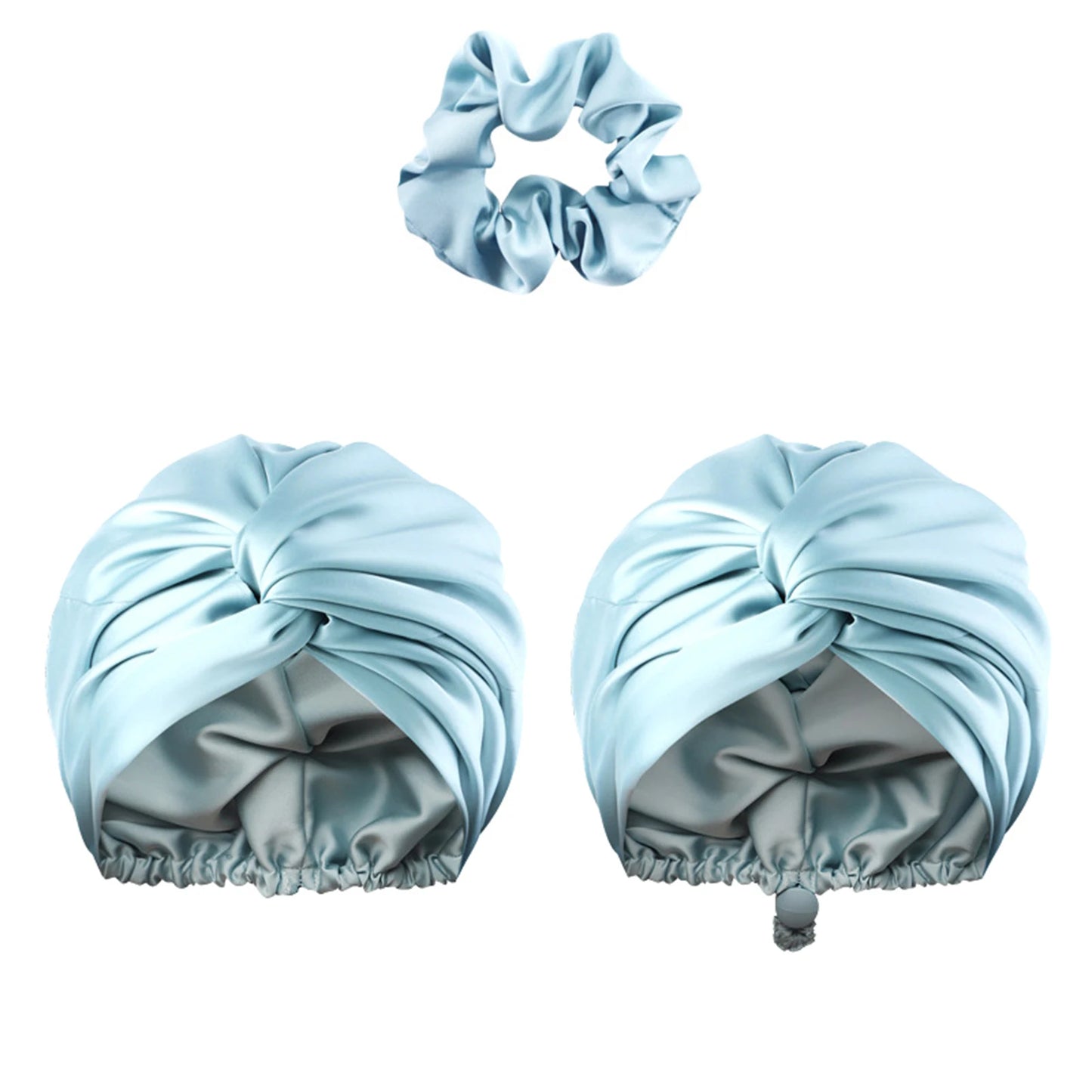 Unisex Solid-Color Adjustables Silk Satins Hair Bonnets High Elasticity Soft Sleep Cap For Women Men - NamafadStore