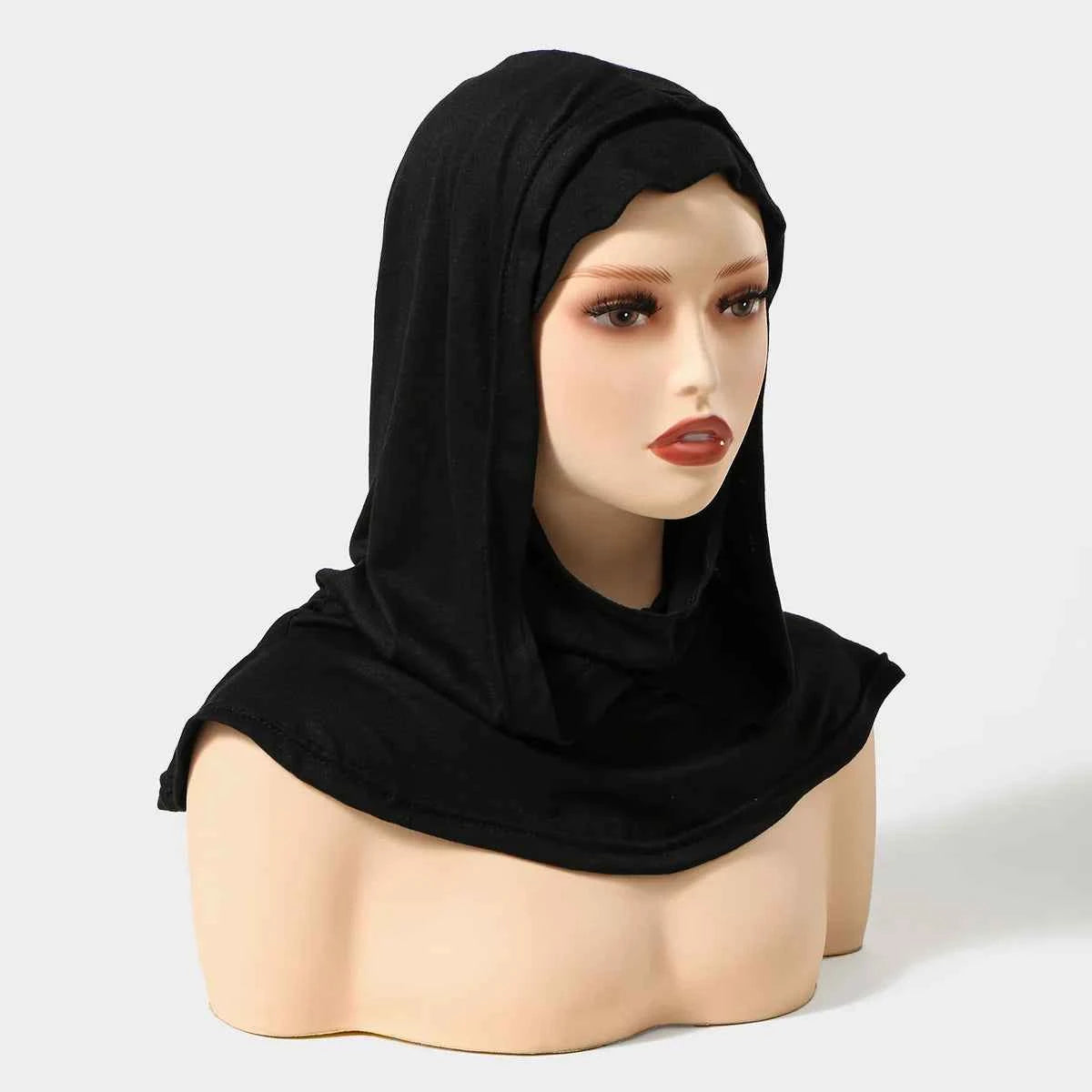 Ramadan New Jersey Hijab Caps for Muslim Women UnderCap Instant Hijab Inner Cap Stretch Turban Hood And Matching Headband In One