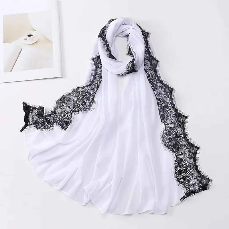Chiffon Hijab Turban – Lace Headscarf & Veil for Muslim Women, Islamic Headband for Ramadan