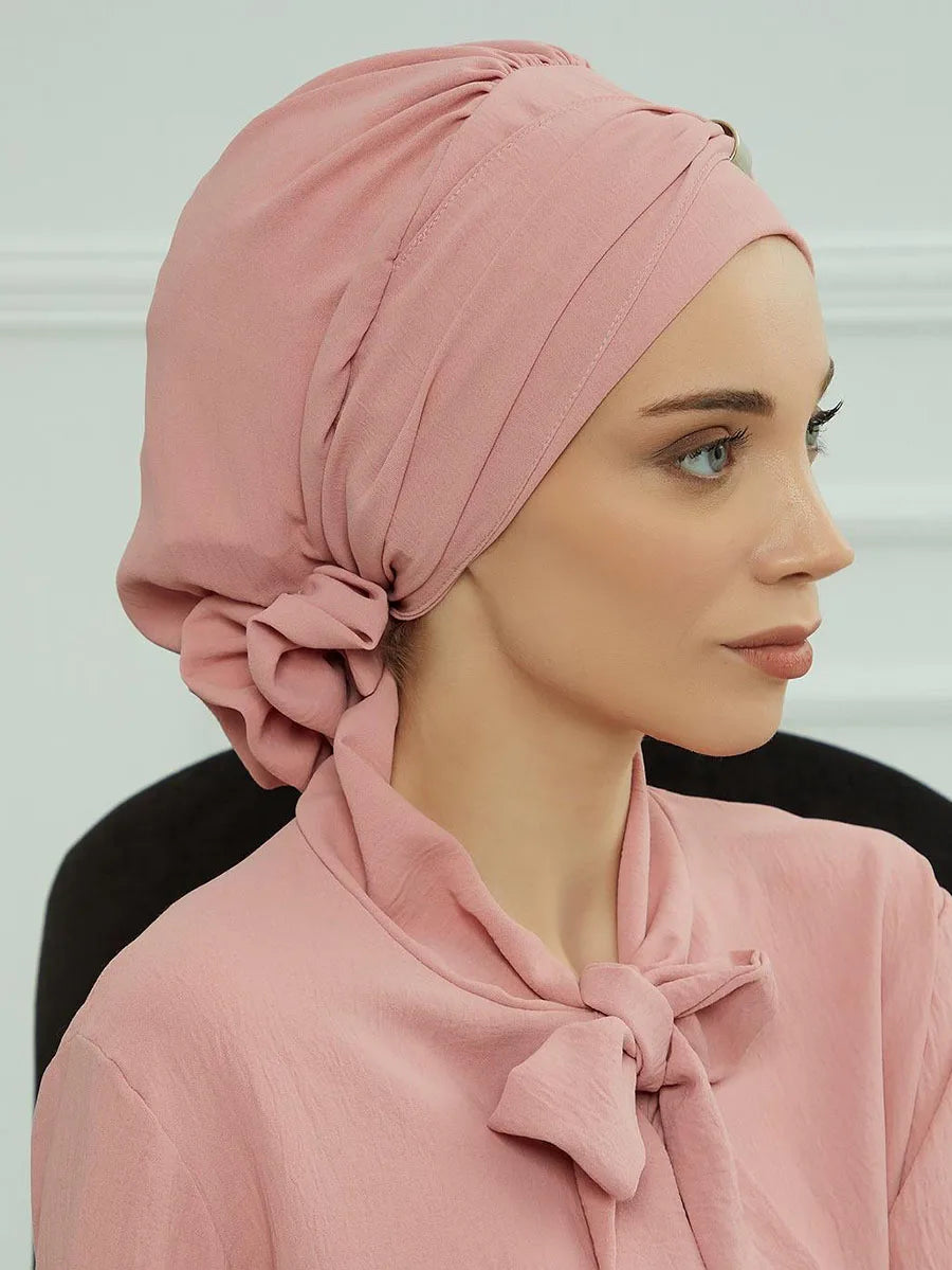 Muslim Solid Instant Turban Hat Hijab Women Caps Islamic Bandana Bonnet Fashion - NamafadStore