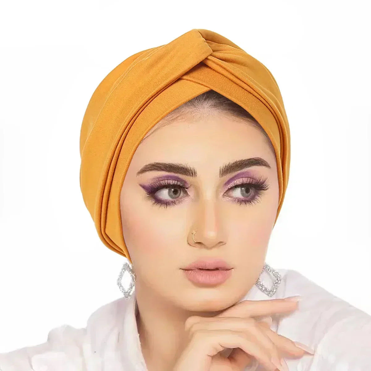 Women Sequin Knotted Turban Indian Hat Muslim Hijab Beanie Bonnet Hair Loss Headscarf Chemo Cap Headwear Bandanas Turbante Mujer - NamafadStore