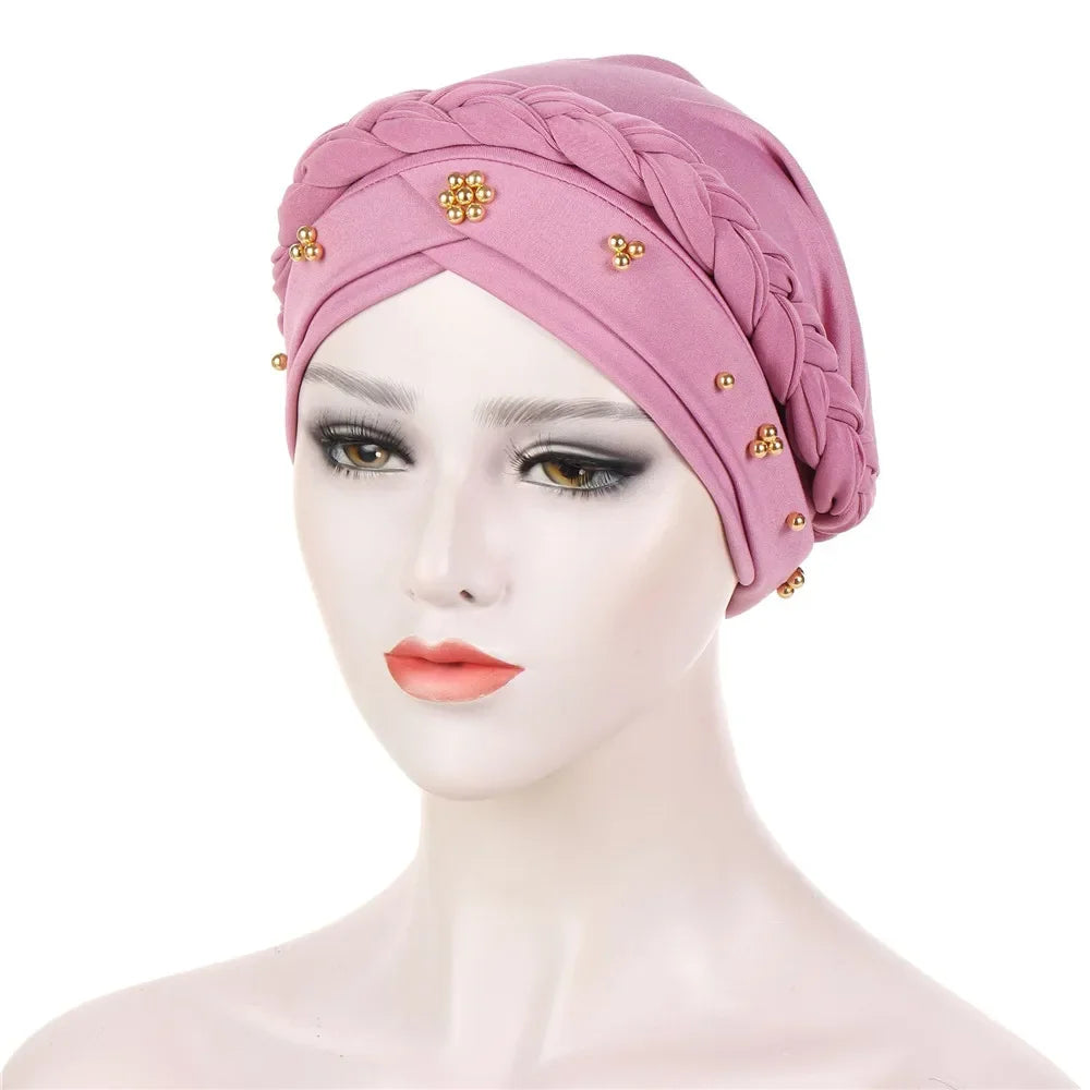 Women Muslim Braid Turban Hat for Cancer Chemo Hair Loss Cover Beanie Bonnets - Stylish and Comfortable