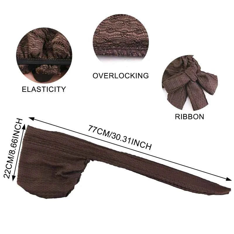 New Women Muslim Hijab Caps Solid color Wrap Head Soft Elastic  Long Tail Turban Bonnet Fashion Headdress