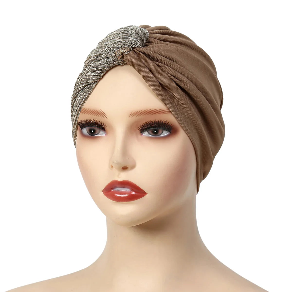 Solid Color Women Muslim Hijab Caps Wrap Head Indian Turban Bonnet Fashion Headdress Islamic Clothing Accessories - NamafadStore