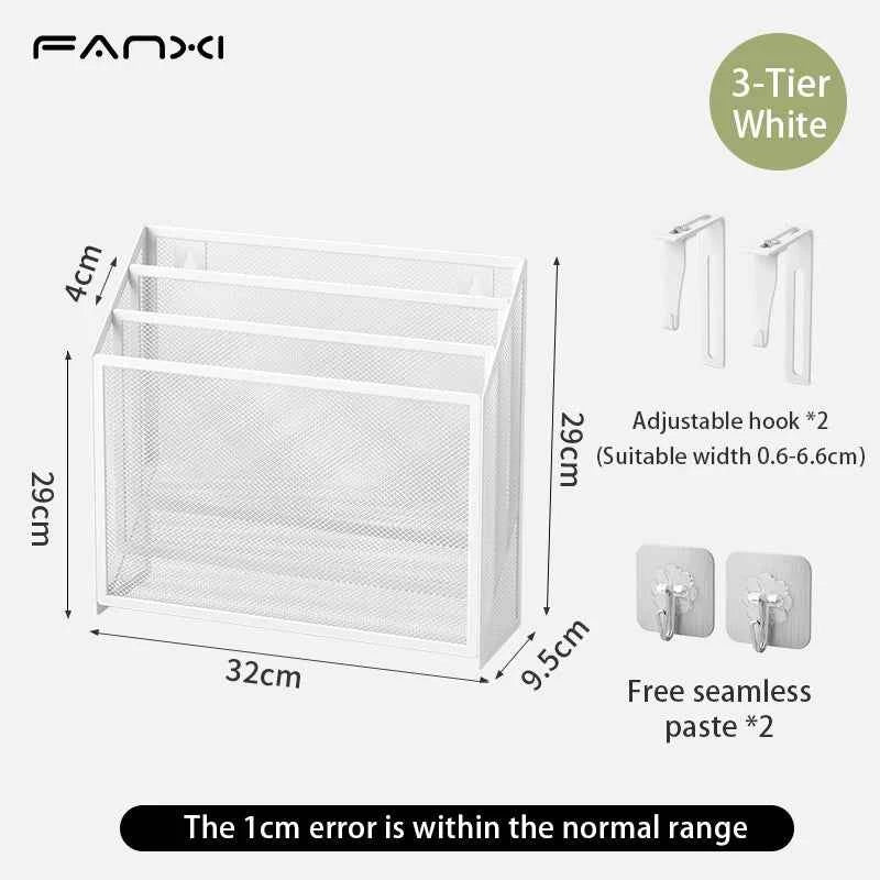 5 Pocket Mesh Hanging Wall File Organizer, Wall Mounted Mail Paper Document Folder Holder,Magazine Rack for Office Home School.