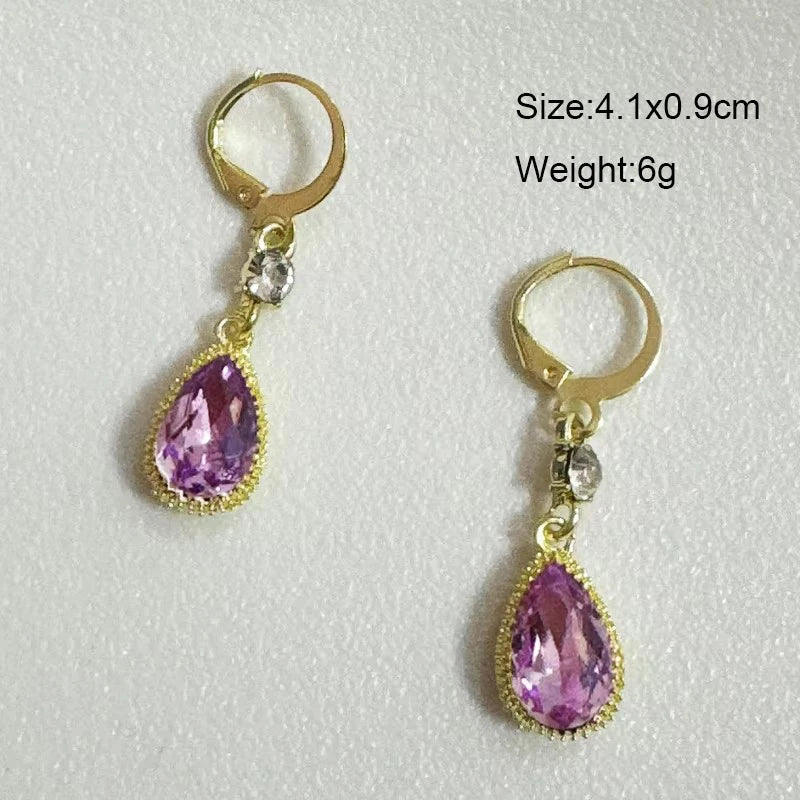 Purple Color Women Dangle Earrings Small Round Unusual Earrings Fashion Flower Butterfly Hanging earrings pendientes mujer