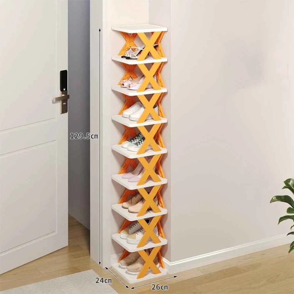 Detachable Folding Shoe Racks X-Shaped Space Saving Shoes Storage Organizer Plastic Dustproof Multi Layer Simple Shoes Shelf