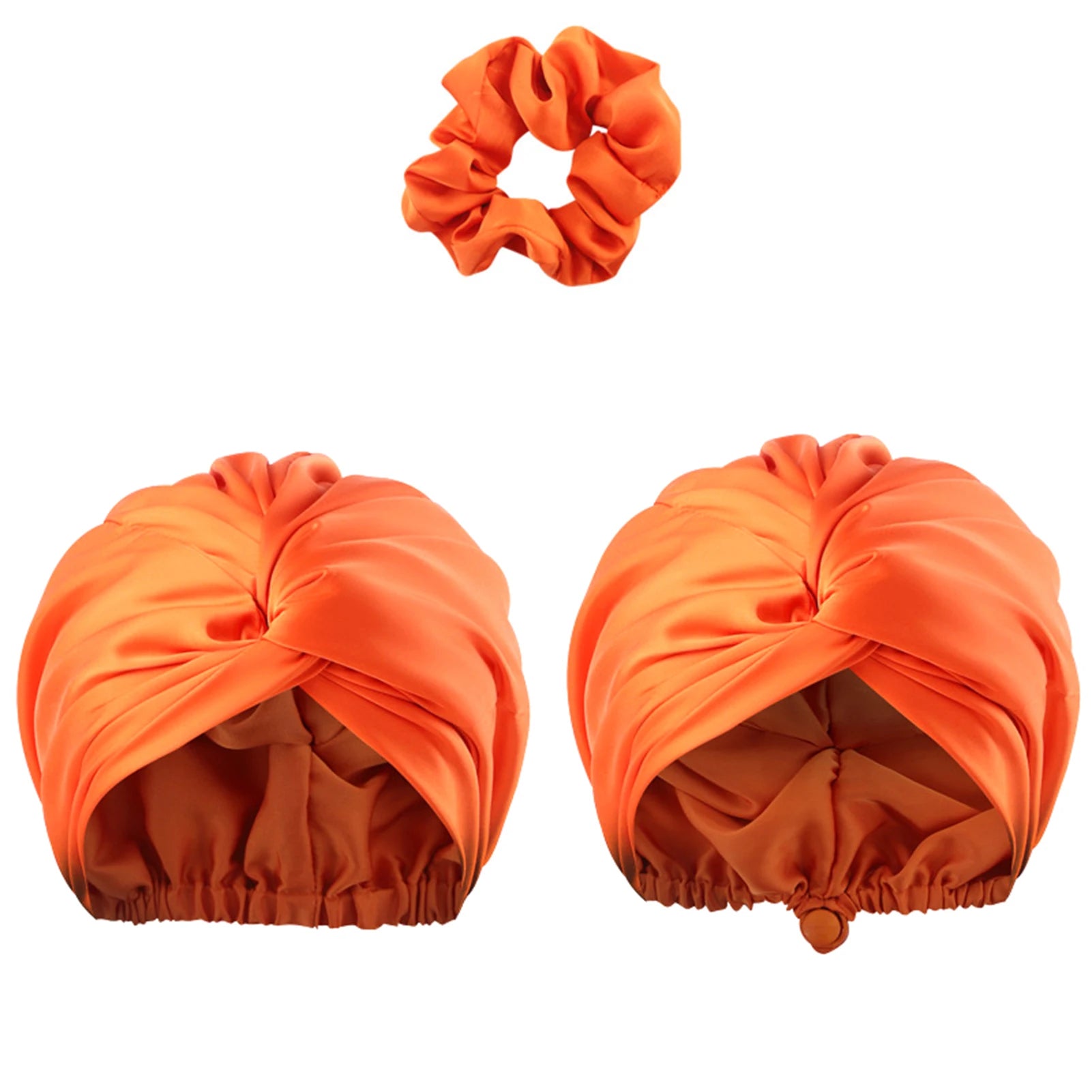 Unisex Solid-Color Adjustables Silk Satins Hair Bonnets High Elasticity Soft Sleep Cap For Women Men - NamafadStore
