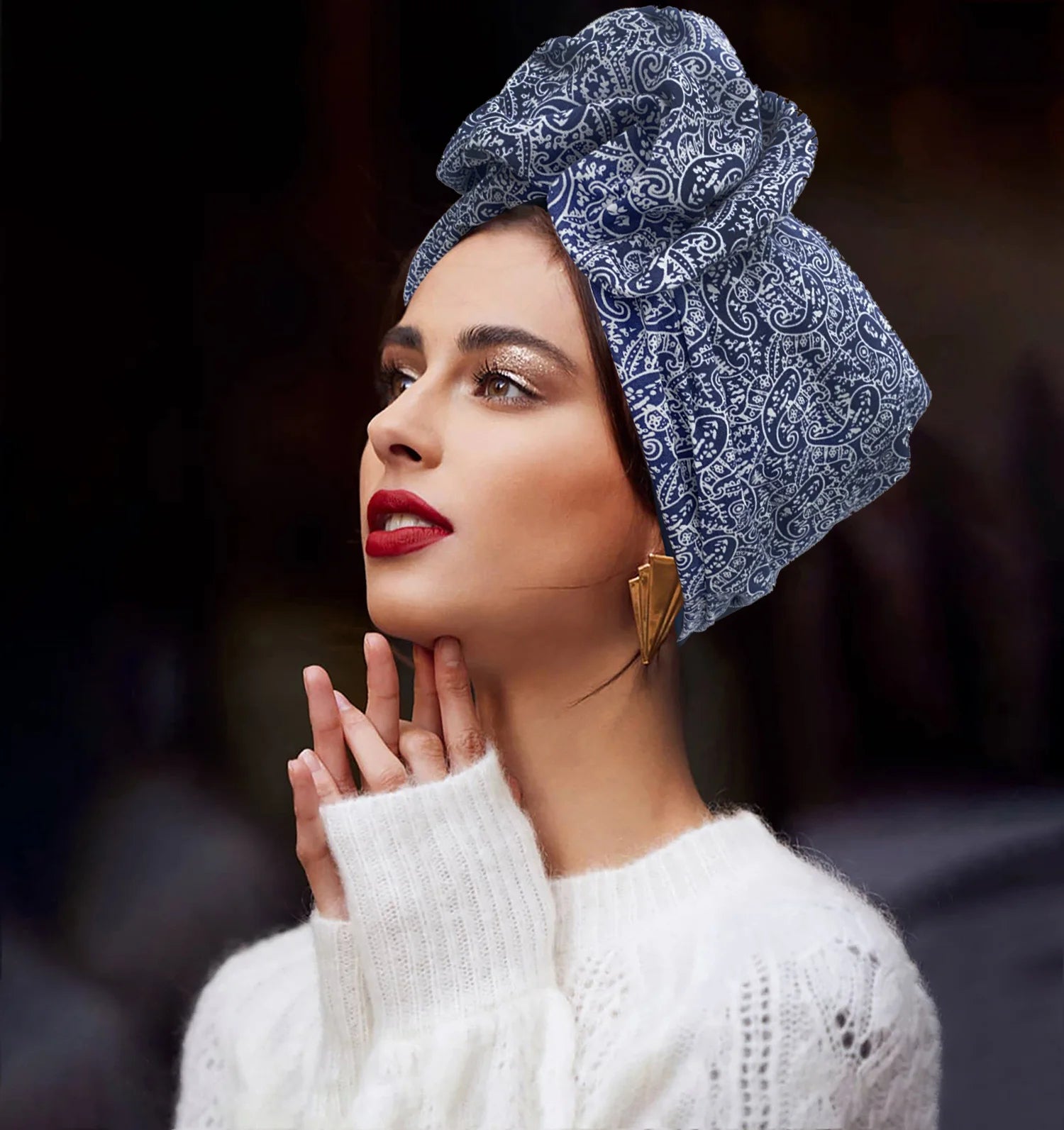 2023 French Vintage Twist Turban Hat Fashion Female Cotton Bandana Headband Women's Hair Cover Cap Floral Print Lady Head Wraps - NamafadStore