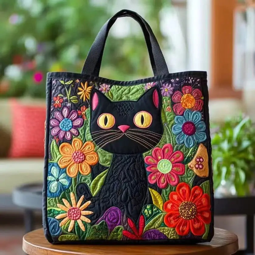 Quilted handbag 3D embroidered handbag large capacity canvas shoulder bag women's daily shopping bag fashionable travel handbag
