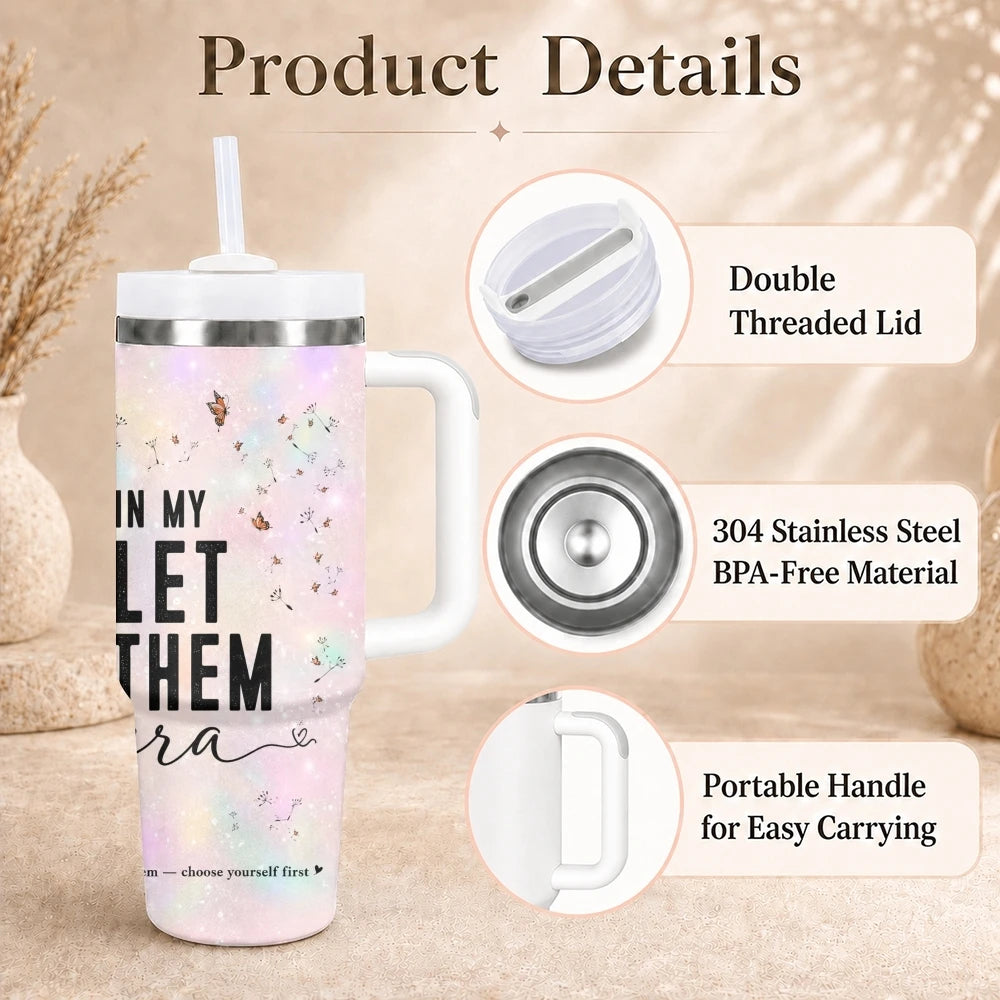40oz Butterfly Dandelion Tumbler – Stainless Steel Insulated Travel Mug