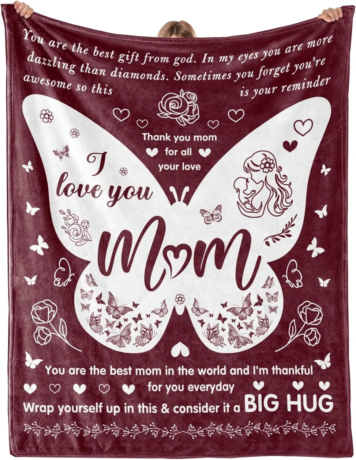 Best Mom Ever Blanket – “Remember I Love You Mum” Gift for Mom