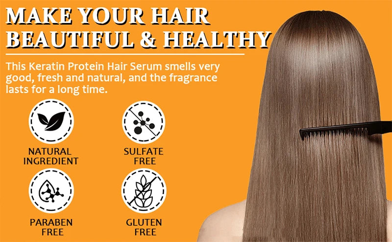 Keratin Protein Serum Repair Damaged Treatment Smooth Moisturize Curly Thermal Protector for Hair Care Conditioner Essence Oil