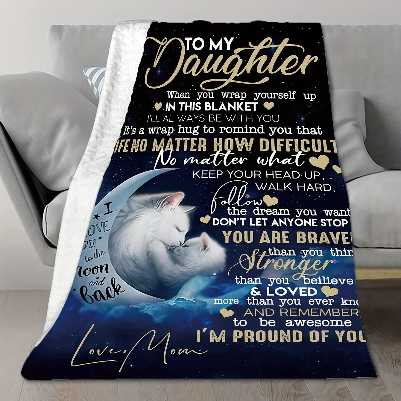 To My Daughter Flannel Blanket – Heartwarming Gift from Mom or Dad