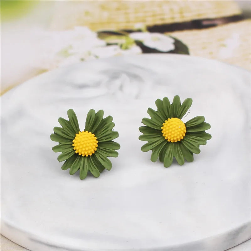 Korean New Double-layers Flower Drop Earrings for Ladies Exaggerated Women Floral Earrings Fashion Jewelry aretes de mujer