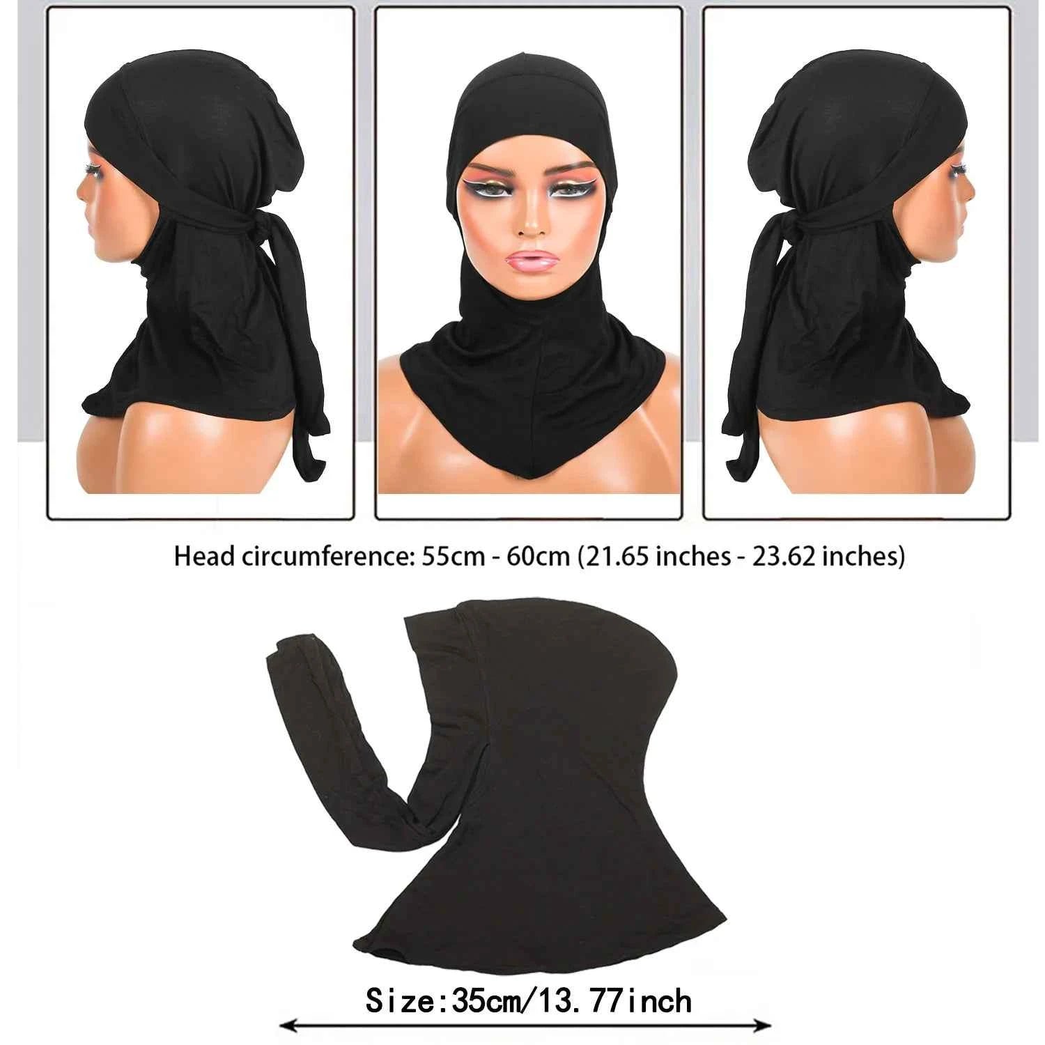 Soft Muslim Turban Hat Inner Hijab Caps Islamic Underscarf Bonnet India Hats Female Headwrap