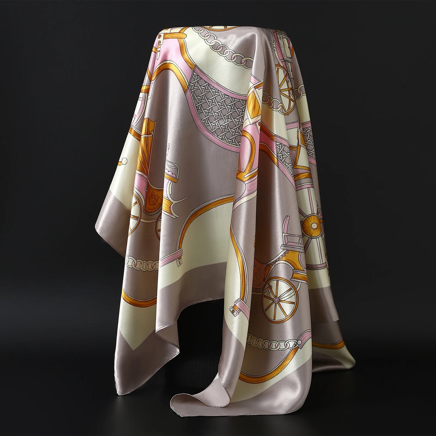 Luxury Brand Silk Scarf Fashion Foulard Satin Shawl Leopard 90*90cm Square Head Scarves Women Bandanna Pareo Headscarf