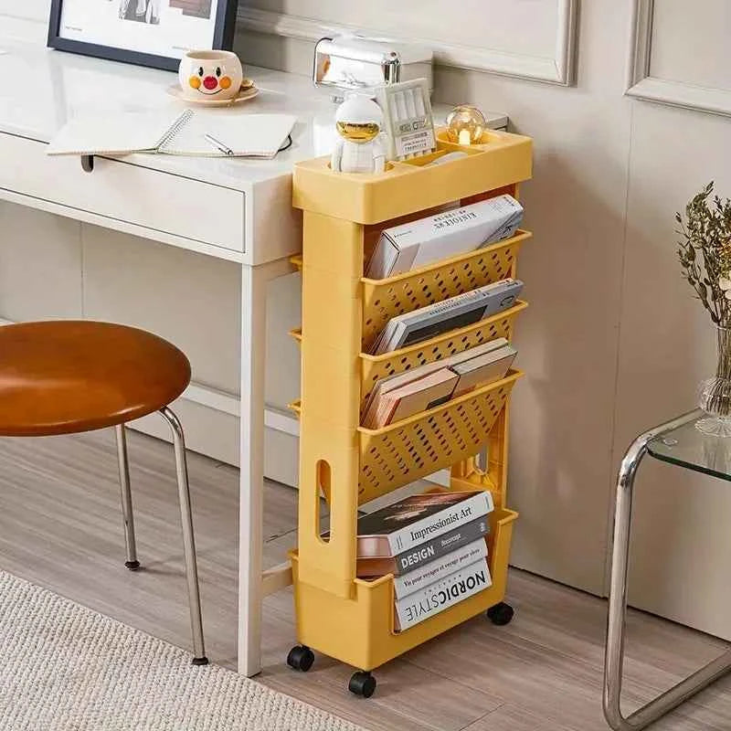 Movable Multi-layer Book Organizer Magazine Rack Storage Desk Stand for Books Stationery Accessories Office School Supplies