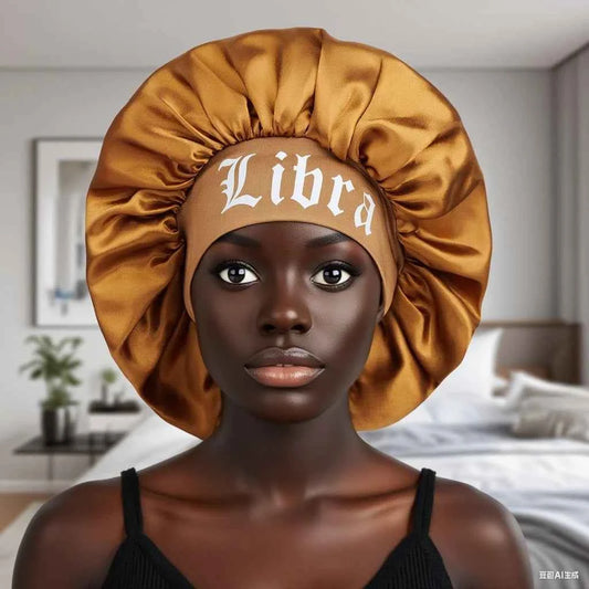 Constellation-Print Satin Sleep Bonnet & Headband-Wide-Band Soft Wrap for Daily Use, Makeup & Skincare|Adjustable Hair Protector