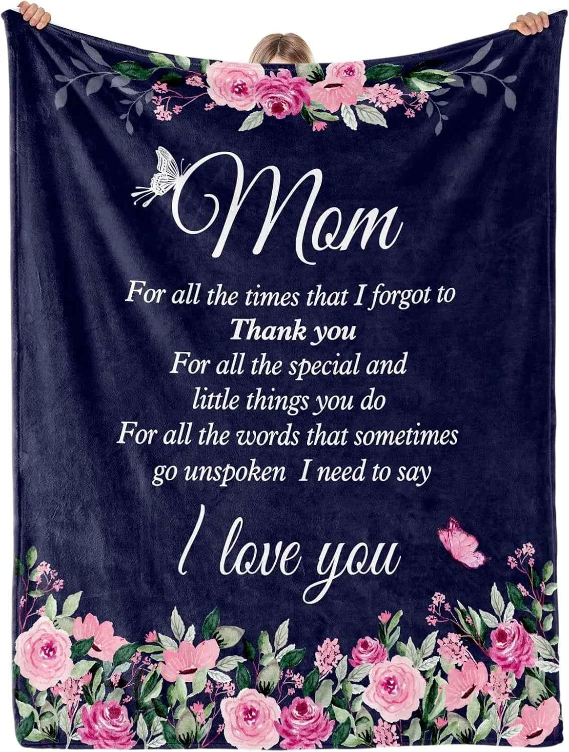 1PC Gift To Mom Thin Blanket for Anniversary Birthday Mothers Day Fathers day for Mom Dad Wife Sister Grandma Abuela Soft Throw