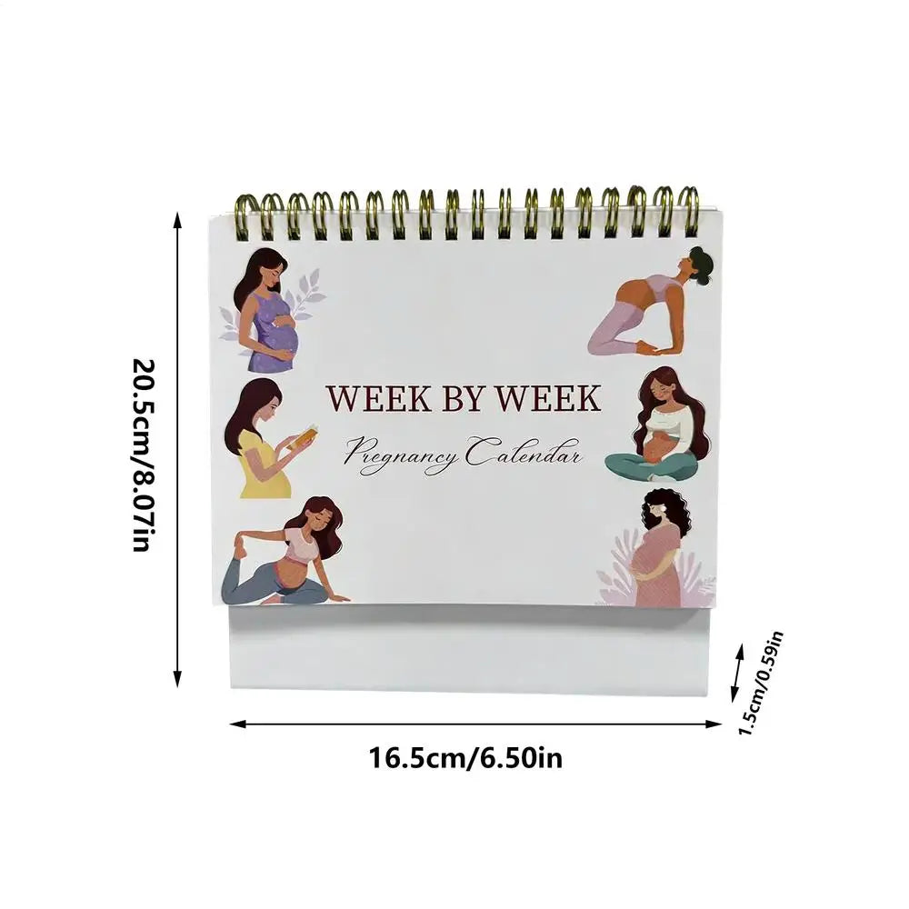 Pregnancy Calendar Weekly Hardcover Keepsake Journal for Expecting Moms Home Bedroom Study Desktop Planning Tracking