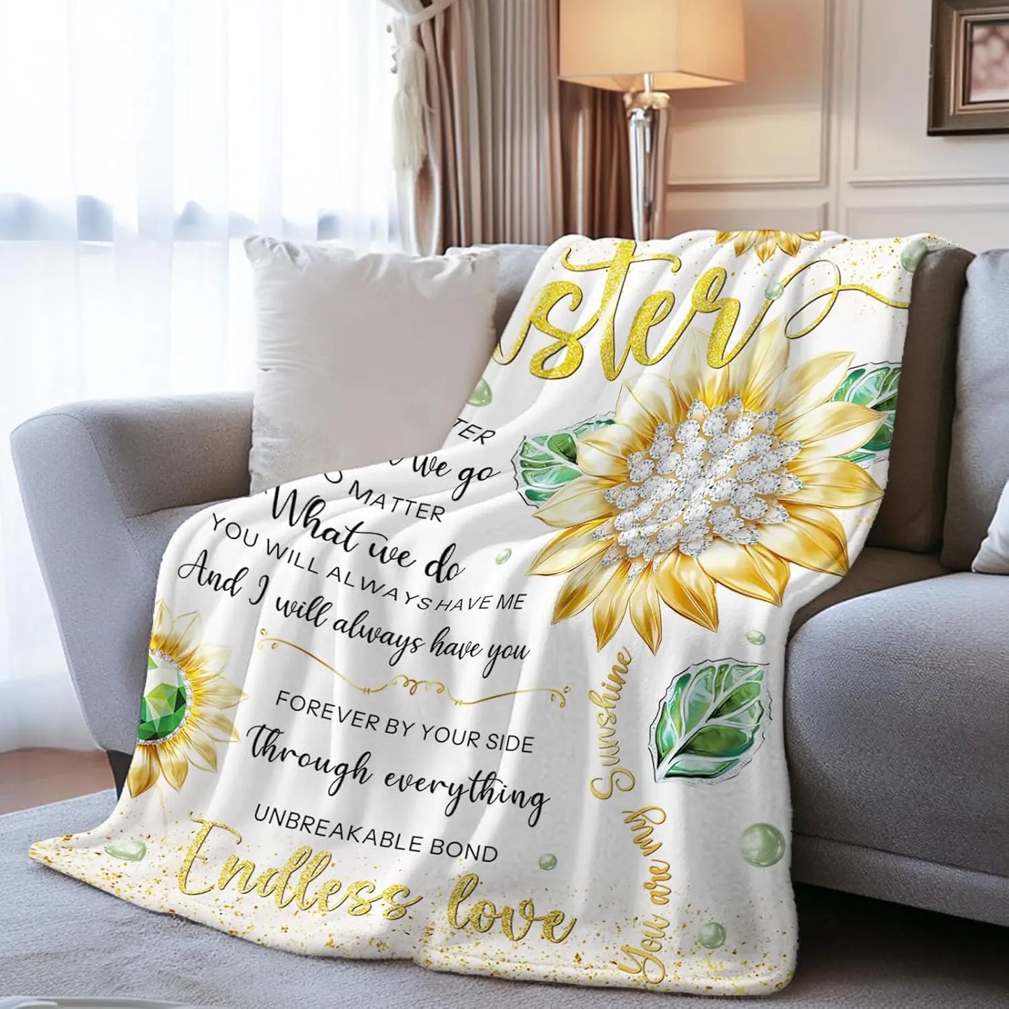 Sunflower Sister Gift Blanket – Birthday, Graduation & Mother’s Day