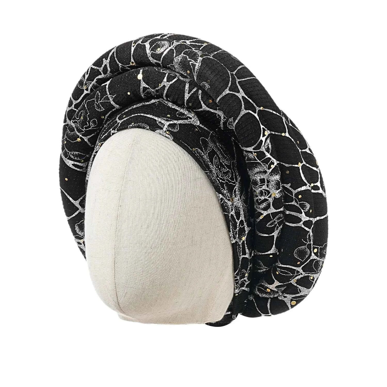 Women’s Bonnet Turban Cap – Folded Bud Headscarf with Wrinkle Lace Edge, Casual & Versatile Cross Hat