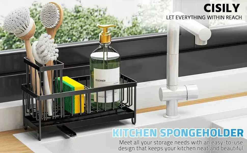 Kitchen storage shelf, self-drainage dishcloth rack, drainage rack, no drilling, household seasoning rack, faucet, sink rack, co