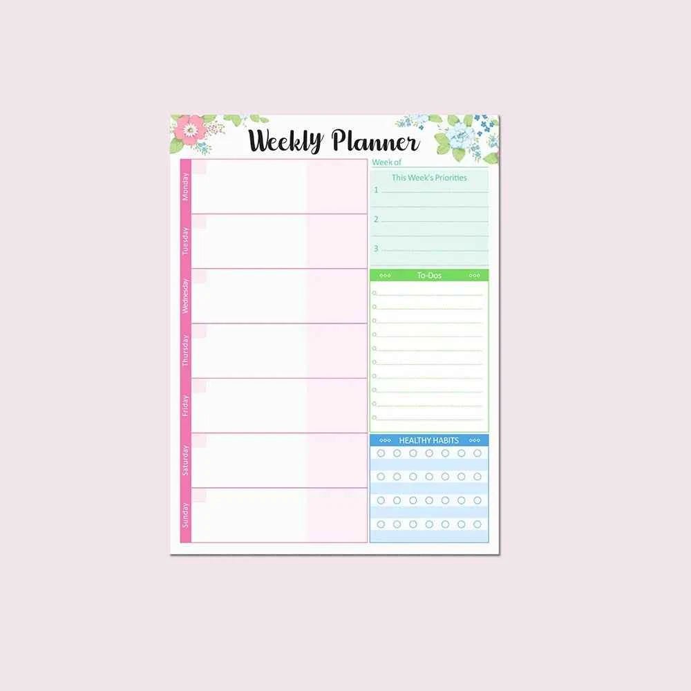 Wide To Do Planner Weekly Planning Notepad A5 Notebook Planner Schedules Weekly Meal Planner Pad Stationery Undated