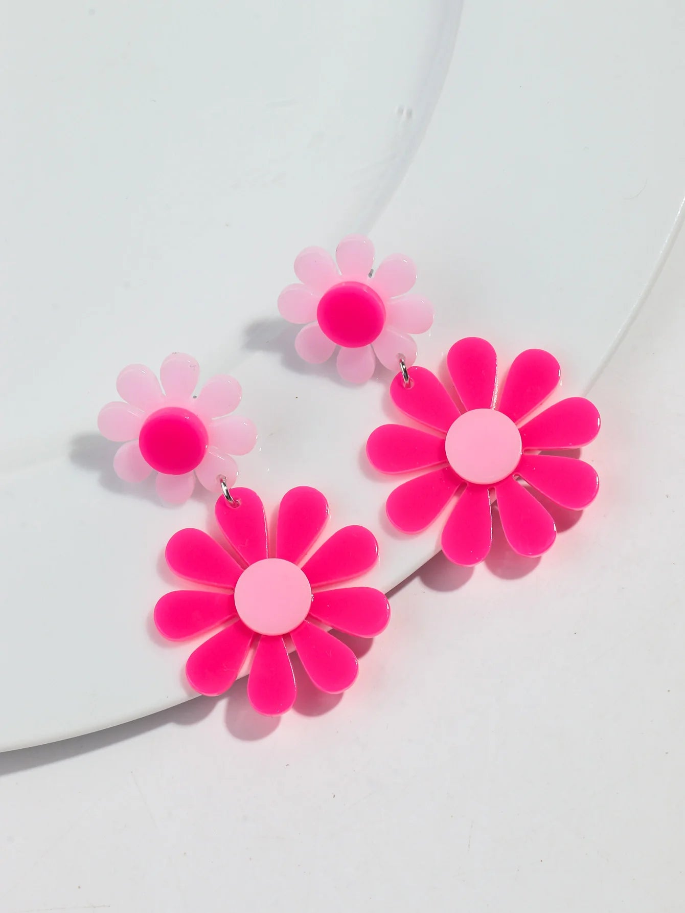 Boho Colorful Acrylic Sunflower Women's Earrings 2024 Trendy Geometric Daisy Flower Long Drop Earring Cute Simple Jewelry Gifts