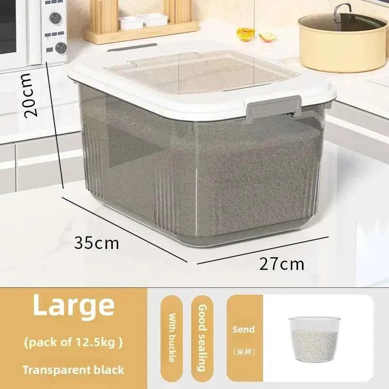 Kitchen Storage Box Rice Barrel Sealed Moisture Proof Bug Resistant Flour Tank Grain Storage Container Home Organization Bin