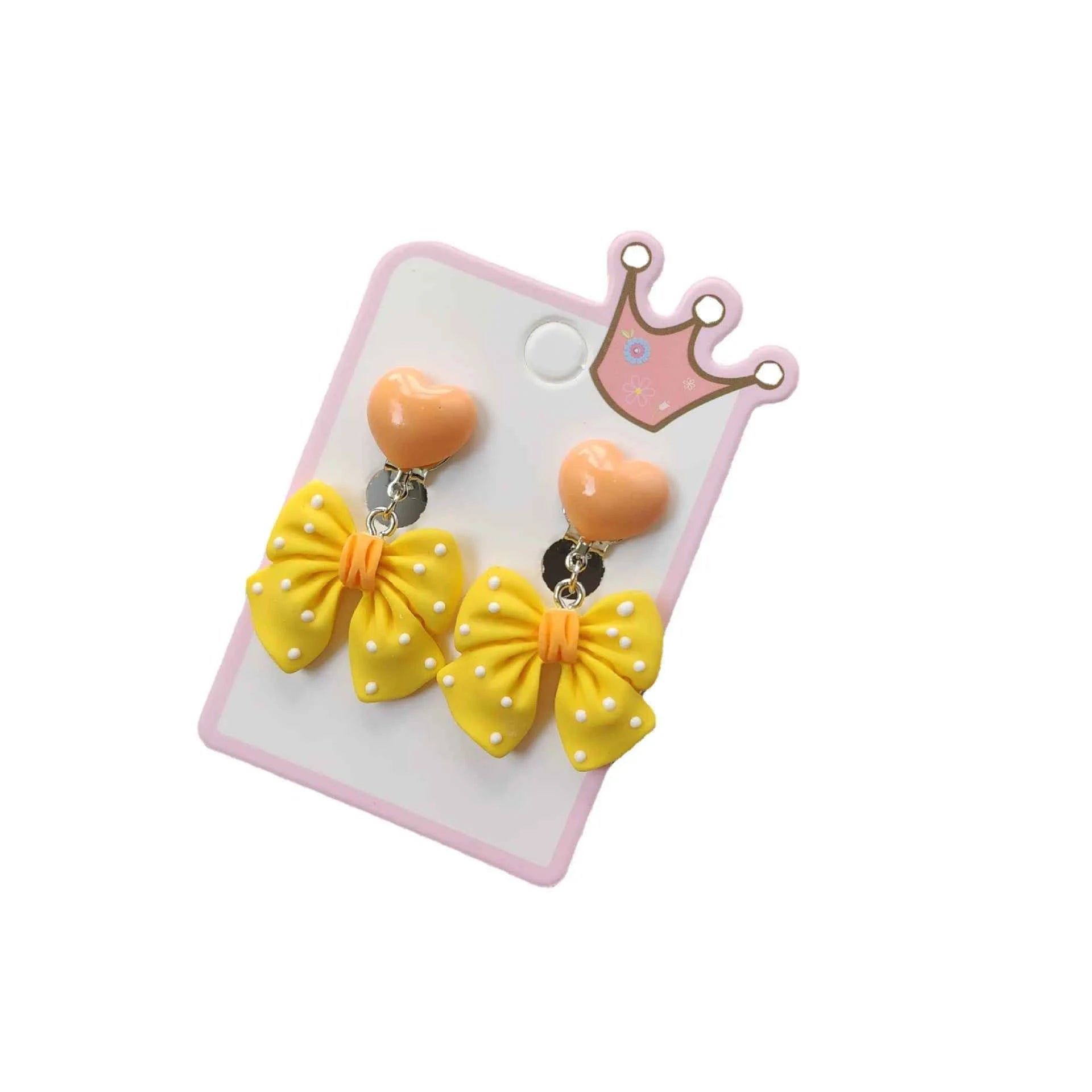 2025 New Children Cartoon Acrylic Ear Clips No Ear Hole Jewelry Princess Girl Earrings Fashionable Baby Girl Clips