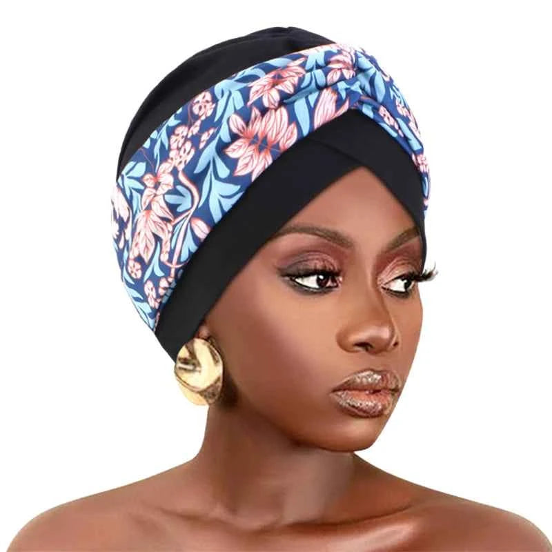 Print Cross Muslim Turban Scarf and Indian hat Ethnic headscarf Women Islamic Inner Hijab  Headwear Arab Wrap Head Scarf